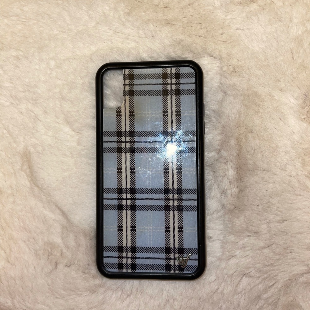 blue plaid wildflower case iPhone XS Max